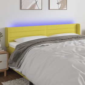 Cabecero con LED de tela verde 203x16x78/88 cm de vidaXL, Cabeceros y pies de cama - Ref: Foro24-3123405, Precio: 82,99 €, De...