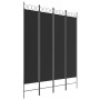 4-panel black fabric room divider screen 160x200 cm by vidaXL, Room dividers - Ref: Foro24-350153, Price: 39,34 €, Discount: %