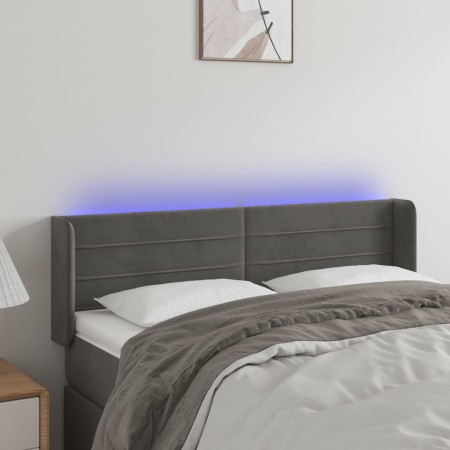 Cabecero con LED de terciopelo gris oscuro 147x16x78/88 cm de vidaXL, Cabeceros y pies de cama - Ref: Foro24-3123425, Precio:...