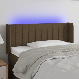 Dark brown fabric headboard with LED 103x16x78/88 cm by vidaXL, Headboards and footboards - Ref: Foro24-3123467, Price: 51,99...