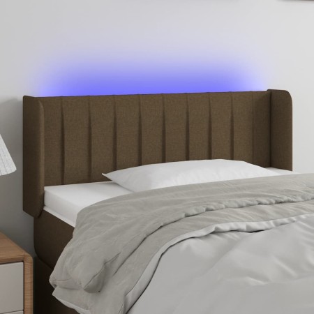 Kopfteil aus dunkelbraunem Stoff mit LED 103x16x78/88 cm von vidaXL, Kopf- und Fußteile - Ref: Foro24-3123467, Preis: 51,73 €...