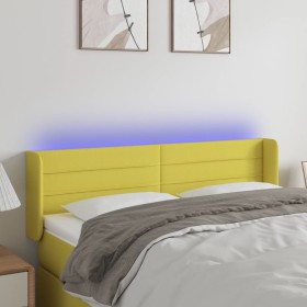 Headboard with LED in green fabric 147x16x78/88 cm by vidaXL, Headboards and footboards - Ref: Foro24-3123381, Price: 61,99 €...