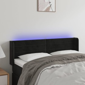 Kopfteil aus schwarzem Samt mit LED 147x16x78/88 cm von vidaXL, Kopf- und Fußteile - Ref: Foro24-3123426, Preis: 75,99 €, Rab...