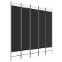 Black fabric room divider with 5 panels, 200x200 cm. by vidaXL, Room dividers - Ref: Foro24-350157, Price: 39,65 €, Discount: %