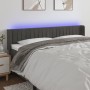 Cabecero con LED de terciopelo gris oscuro 203x16x78/88 cm de vidaXL, Cabeceros y pies de cama - Ref: Foro24-3123541, Precio:...