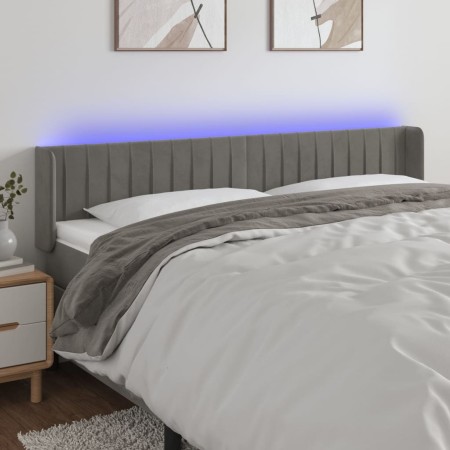 Cabecero con LED de terciopelo gris claro 163x16x78/88 cm de vidaXL, Cabeceros y pies de cama - Ref: Foro24-3123528, Precio: ...