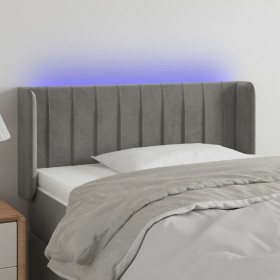 Hellgraues Samtkopfteil mit LED 103x16x78/88 cm von vidaXL, Kopf- und Fußteile - Ref: Foro24-3123516, Preis: 59,39 €, Rabatt: %