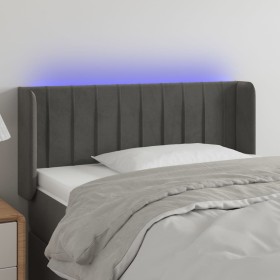 Cabecero con LED de terciopelo gris oscuro 103x16x78/88 cm de vidaXL, Cabeceros y pies de cama - Ref: Foro24-3123517, Precio:...