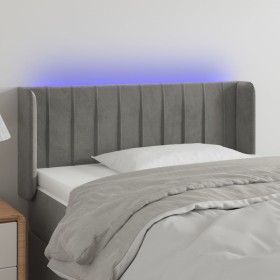 Hellgraues Samtkopfteil mit LED 93x16x78/88 cm von vidaXL, Kopf- und Fußteile - Ref: Foro24-3123510, Preis: 58,99 €, Rabatt: %