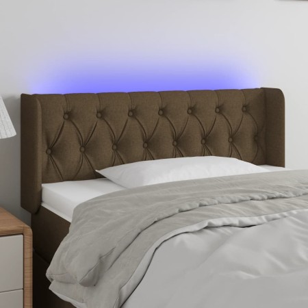 Dark brown fabric headboard with LED 103x16x78/88 cm by vidaXL, Headboards and footboards - Ref: Foro24-3123565, Price: 63,42...