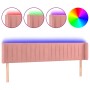 Pink velvet headboard with LED 183x16x78/88 cm by vidaXL, Headboards and footboards - Ref: Foro24-3123539, Price: 79,51 €, Di...