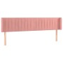 Pink velvet headboard with LED 183x16x78/88 cm by vidaXL, Headboards and footboards - Ref: Foro24-3123539, Price: 79,51 €, Di...