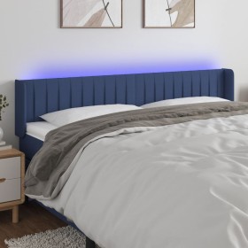 Blue fabric headboard with LED 183x16x78/88 cm by vidaXL, Headboards and footboards - Ref: Foro24-3123494, Price: 76,99 €, Di...