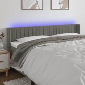 Light gray velvet headboard with LED 203x16x78/88 cm by vidaXL, Headboards and footboards - Ref: Foro24-3123540, Price: 76,05...