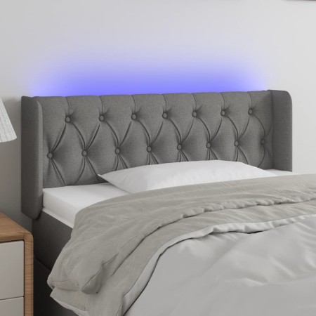 Cabecero con luces LED de tela gris oscuro 93x16x78/88 cm de vidaXL, Cabeceros y pies de cama - Ref: Foro24-3123555, Precio: ...