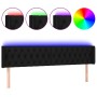 Cabecero con LED de tela negro 203x16x78/88 cm de vidaXL, Cabeceros y pies de cama - Ref: Foro24-3123596, Precio: 85,66 €, De...