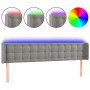 Light gray velvet headboard with LED 183x16x78/88 cm by vidaXL, Headboards and footboards - Ref: Foro24-3123730, Price: 84,05...