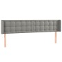 Light gray velvet headboard with LED 183x16x78/88 cm by vidaXL, Headboards and footboards - Ref: Foro24-3123730, Price: 84,05...