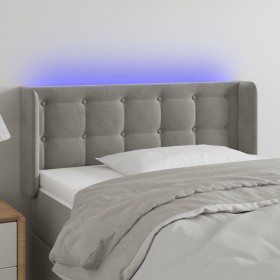 Light gray velvet headboard with LED 83x16x78/88 cm by vidaXL, Headboards and footboards - Ref: Foro24-3123700, Price: 57,75 ...