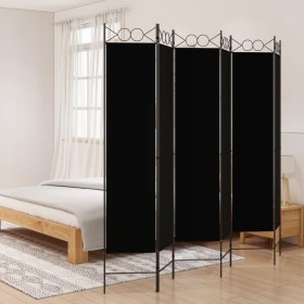 Divider screen with 6 black fabric panels 240x200 cm by vidaXL, Room dividers - Ref: Foro24-350161, Price: 42,99 €, Discount: %