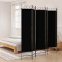 Biombo divisor de 6 paneles de tela negro 240x200 cm de vidaXL, Divisores de ambientes - Ref: Foro24-350161, Precio: 49,19 €,...