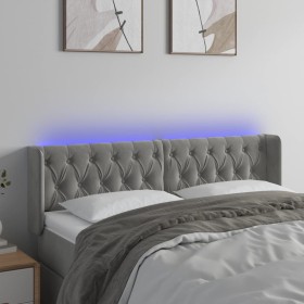 Cabecero con LED de terciopelo gris claro 163x16x78/88 cm de vidaXL, Cabeceros y pies de cama - Ref: Foro24-3123626, Precio: ...