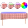 Pink velvet headboard with LED 183x16x78/88 cm by vidaXL, Headboards and footboards - Ref: Foro24-3123735, Price: 83,99 €, Di...