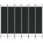 Divider screen with 6 black fabric panels 240x200 cm by vidaXL, Room dividers - Ref: Foro24-350161, Price: 49,19 €, Discount: %