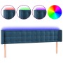 Dark blue velvet headboard with LED 203x16x78/88 cm by vidaXL, Headboards and footboards - Ref: Foro24-3123740, Price: 85,52 ...