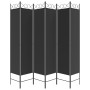 Biombo divisor de 6 paneles de tela negro 240x200 cm de vidaXL, Divisores de ambientes - Ref: Foro24-350161, Precio: 49,19 €,...