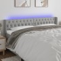 Light gray fabric headboard with LED 203x16x78/88 cm by vidaXL, Headboards and footboards - Ref: Foro24-3123594, Price: 106,8...