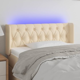 Cream fabric headboard with LED 93x16x78/88 cm by vidaXL, Headboards and footboards - Ref: Foro24-3123559, Price: 61,99 €, Di...