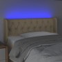 Cream fabric headboard with LED 93x16x78/88 cm by vidaXL, Headboards and footboards - Ref: Foro24-3123559, Price: 65,82 €, Di...