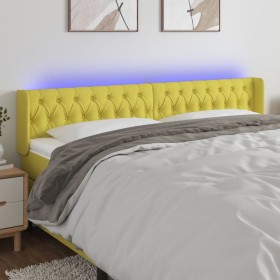 Cabecero con LED de tela verde 203x16x78/88 cm de vidaXL, Cabeceros y pies de cama - Ref: Foro24-3123601, Precio: 82,99 €, De...