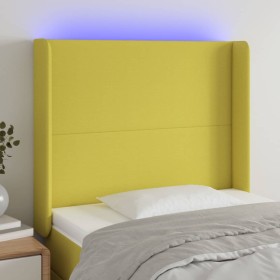 Green fabric headboard with LED 103x16x118/128 cm by vidaXL, Headboards and footboards - Ref: Foro24-3123765, Price: 75,99 €,...