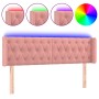 Pink velvet headboard with LED 163x16x78/88 cm by vidaXL, Headboards and footboards - Ref: Foro24-3123631, Price: 93,99 €, Di...