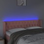 Pink velvet headboard with LED 163x16x78/88 cm by vidaXL, Headboards and footboards - Ref: Foro24-3123631, Price: 93,99 €, Di...