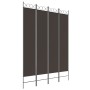 Biombo divisor de 4 paneles de tela marrón 160x220 cm de vidaXL, Divisores de ambientes - Ref: Foro24-350167, Precio: 36,20 €...