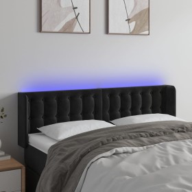 Black velvet headboard with LED 147x16x78/88 cm by vidaXL, Headboards and footboards - Ref: Foro24-3123720, Price: 79,41 €, D...