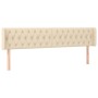 Cream fabric headboard with LED 203x16x78/88 cm by vidaXL, Headboards and footboards - Ref: Foro24-3123599, Price: 98,99 €, D...