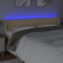 Cream fabric headboard with LED 203x16x78/88 cm by vidaXL, Headboards and footboards - Ref: Foro24-3123599, Price: 98,99 €, D...