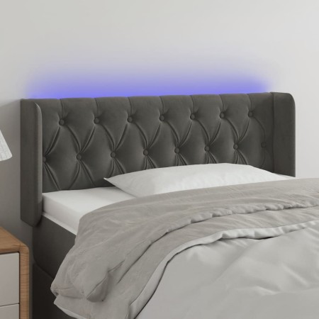 Dunkelgraues Samtkopfteil mit LED 93x16x78/88 cm von vidaXL, Kopf- und Fußteile - Ref: Foro24-3123609, Preis: 79,93 €, Rabatt: %