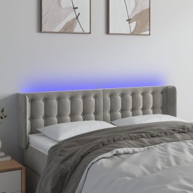 Cabecero con LED de terciopelo gris claro 147x16x78/88 cm de vidaXL, Cabeceros y pies de cama - Ref: Foro24-3123718, Precio: ...