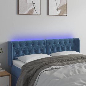 Dark blue velvet LED headboard 147x16x78/88 cm by vidaXL, Headboards and footboards - Ref: Foro24-3123624, Price: 91,04 €, Di...