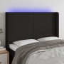 Black fabric headboard with LED 147x16x118/128 cm by vidaXL, Headboards and footboards - Ref: Foro24-3123768, Price: 129,95 €...