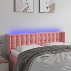 Pink velvet headboard with LED 147x16x78/88 cm by vidaXL, Headboards and footboards - Ref: Foro24-3123723, Price: 78,01 €, Di...