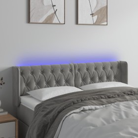 Cabecero con LED de terciopelo gris claro 147x16x78/88 cm de vidaXL, Cabeceros y pies de cama - Ref: Foro24-3123620, Precio: ...