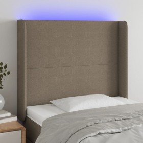 Kopfteil mit LED aus taupegrauem Stoff 93x16x118/128 cm von vidaXL, Kopf- und Fußteile - Ref: Foro24-3123754, Preis: 81,66 €,...