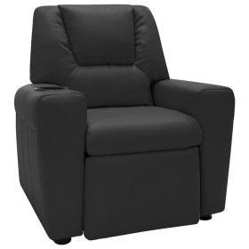 Reclining armchair for children in black synthetic leather by vidaXL, Chairs and high chairs for children - Ref: Foro24-32404...