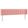 Pink velvet headboard with LED 163x16x78/88 cm by vidaXL, Headboards and footboards - Ref: Foro24-3123729, Price: 80,36 €, Di...